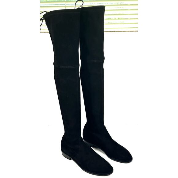 Stuart Weitzman Lowland Over-the-Knee Black Suede Boot Size 6.5B New $950 - Picture 3 of 14